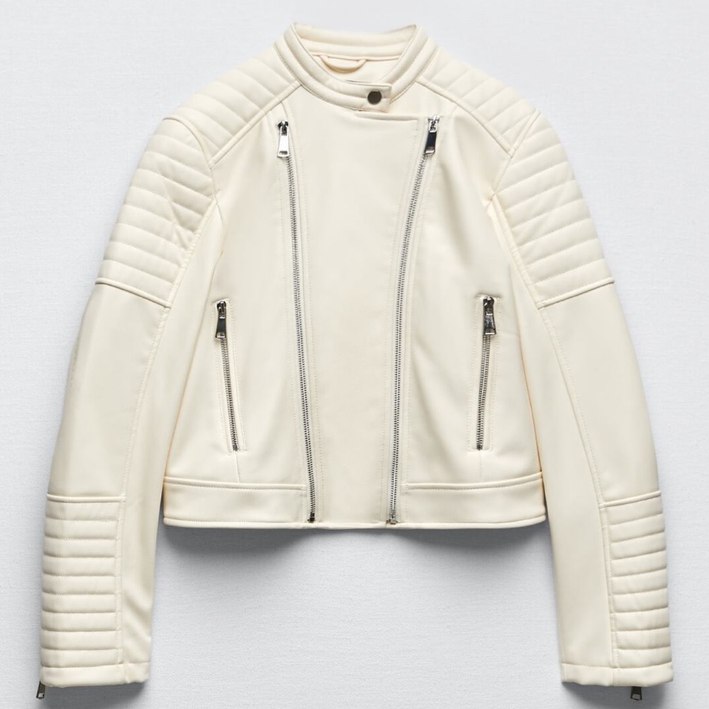Zara motor jacket color cream, brand new